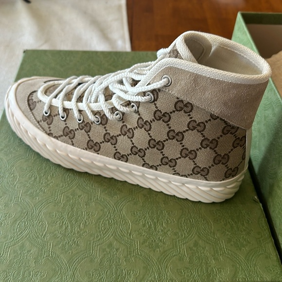 Gucci Sneakers Beige GG monogram logo.  Size 7 - Picture 1 of 8